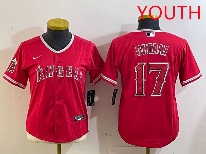 Youth Los Angeles Angels #17 Ohtani Red Nike Game 2025 MLB Jersey style 3